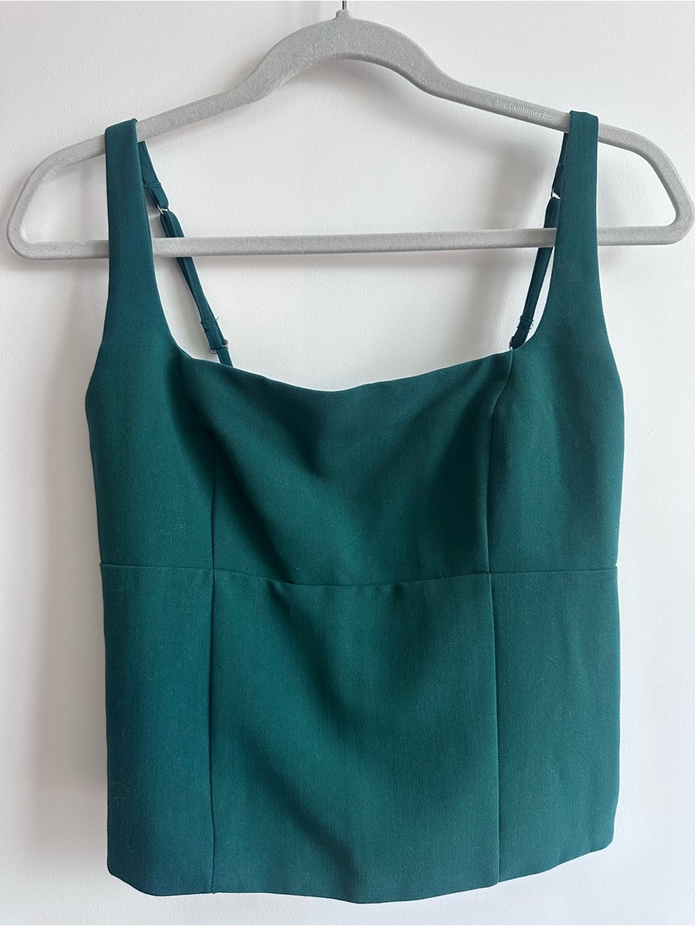 Abercrombie & Fitch Tailored Square Neck Set Top Adjustable Strap Camisole Green